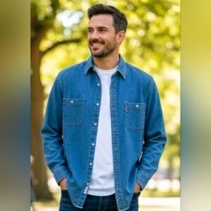 LEVI'S Red Tab Vintage Denim Jacket Men’s 2XL Medium Wash classic blue